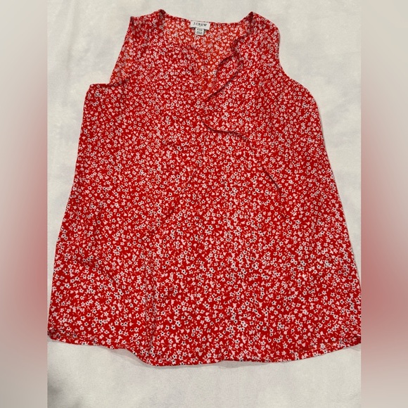 J. Crew Tops - J.Crew Red Floral Cottagecore Sleeveless Flowy Top XXS